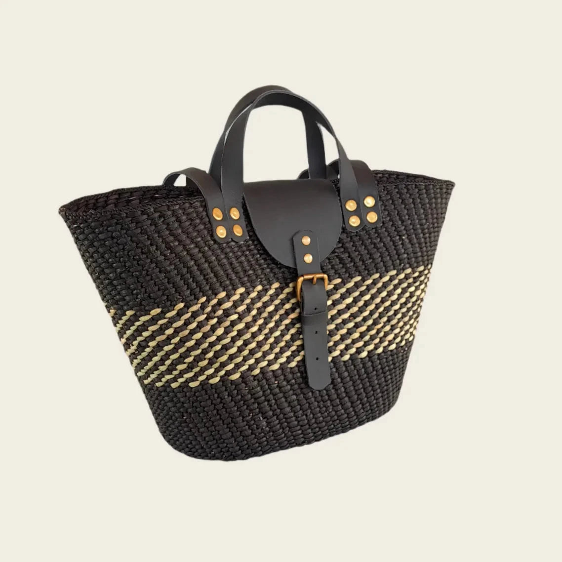 BEBA Tote Bag - Black & Natural Pattern