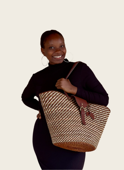 BEBA Tote Bag -Brown and Natural