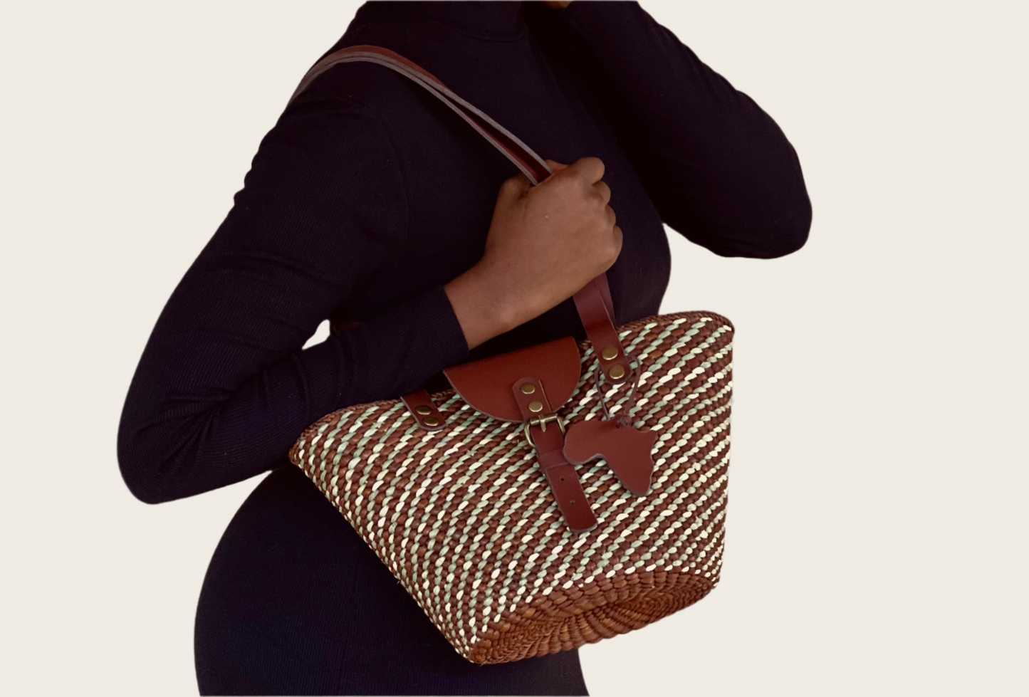 BEBA Tote Bag -Brown and Natural