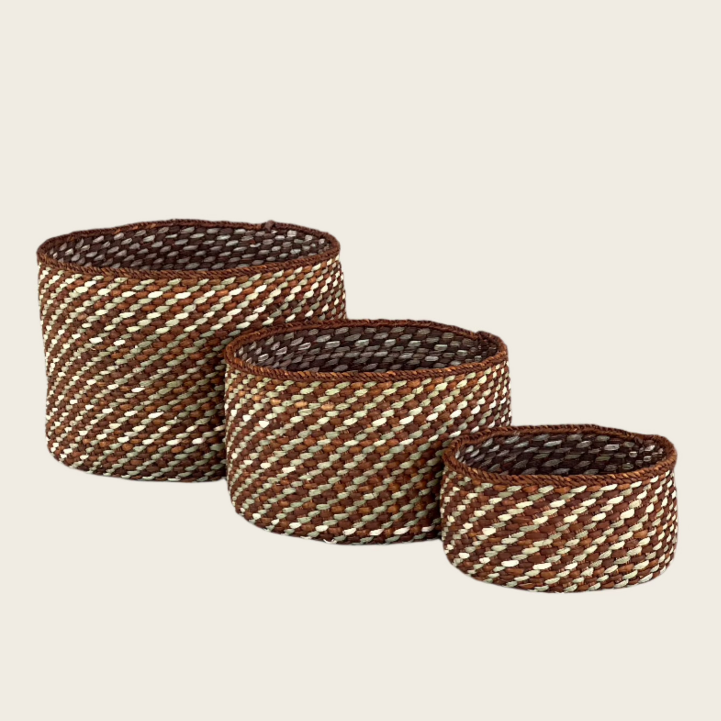 HIFADHI Basket - Brown and Natural with Lid