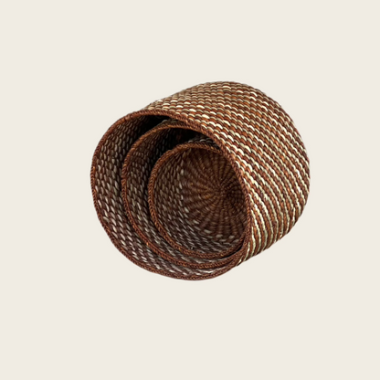 HIFADHI Basket - Brown and Natural with Lid