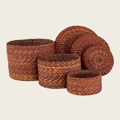 HIFADHI Basket - Brown with Lid