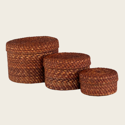 HIFADHI Basket - Brown with Lid