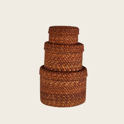 HIFADHI Basket - Brown with Lid