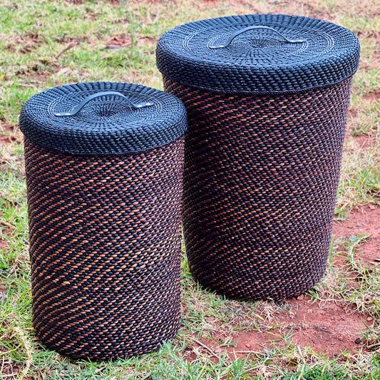 TUPIA Laundry Hamper - Black and Brown